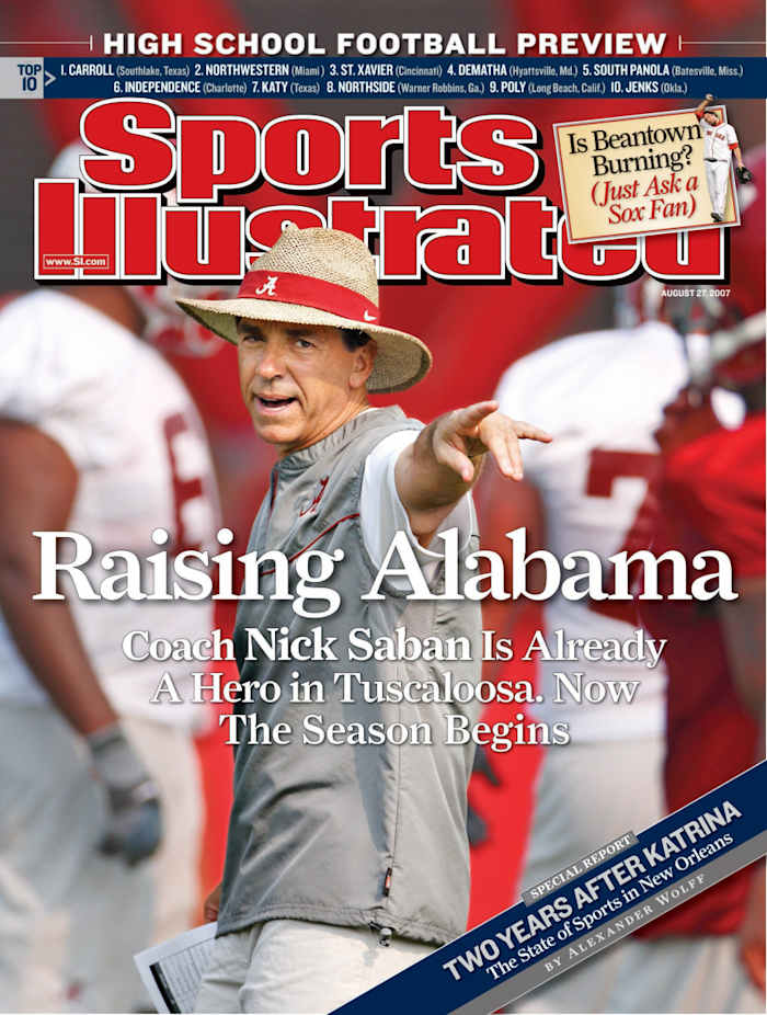 Saban and his straw hat was featured on the cover of SI’s Aug. 27, 2007 issue.